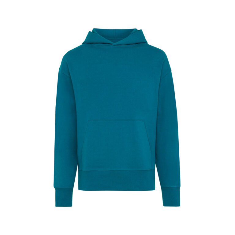 Yoho gerecycled katoen relaxed hoodie, zwart, dark teal