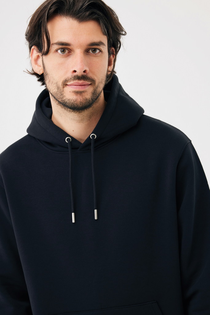 Sudadera con capucha de algodón reciclado Joshua, negro