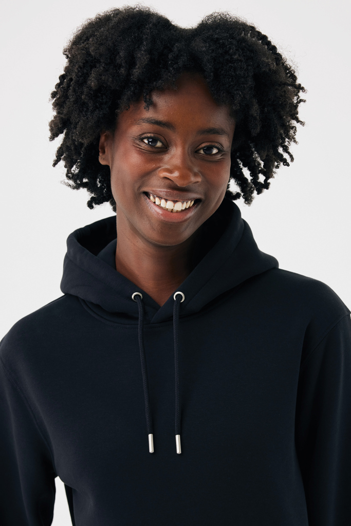 Sudadera con capucha de algodón reciclado Joshua, negro