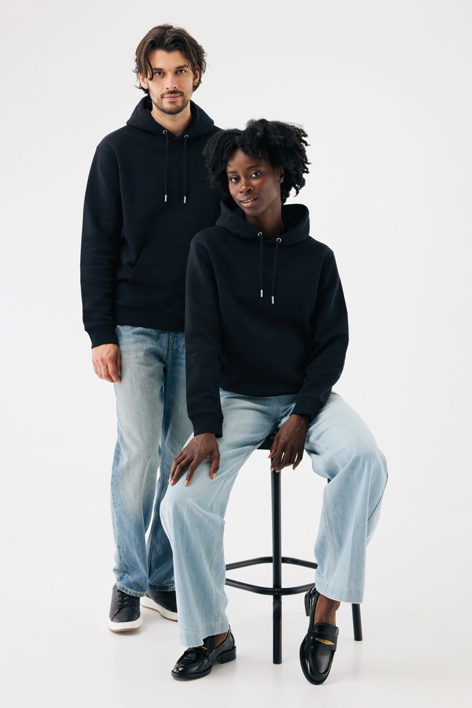 Sudadera con capucha de algodón reciclado Joshua, negro