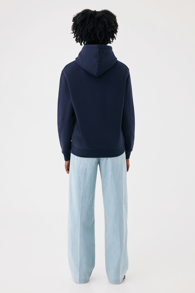 Sudadera con capucha de algodón reciclado Joshua, azul marin