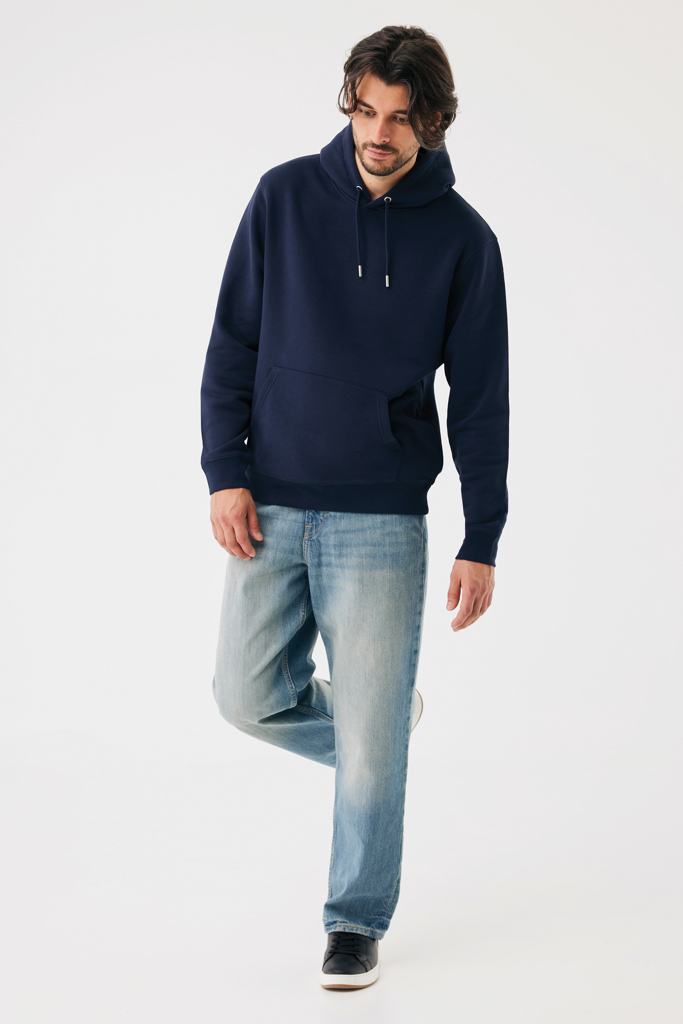 Sudadera con capucha de algodón reciclado Joshua, azul marin