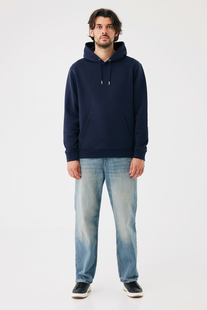 Sudadera con capucha de algodón reciclado Joshua, azul marin