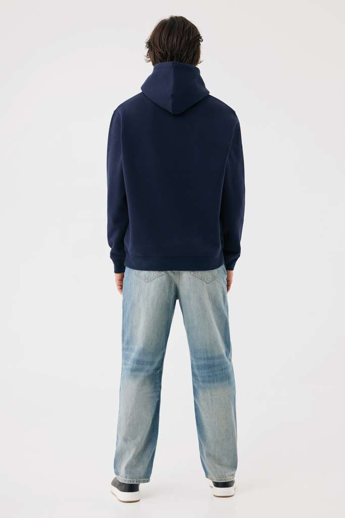 Sudadera con capucha de algodón reciclado Joshua, azul marin