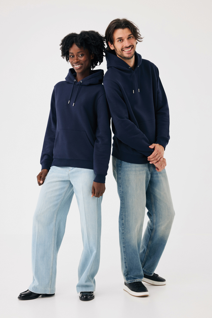 Sudadera con capucha de algodón reciclado Joshua, azul marin