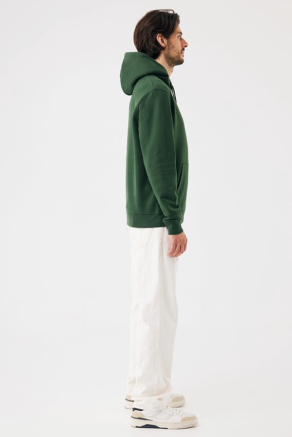 Sweat à capuche en coton recyclé Joshua, forest green