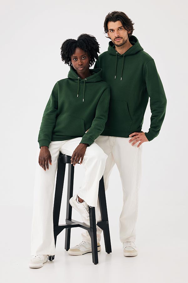 Sweat à capuche en coton recyclé Joshua, forest green