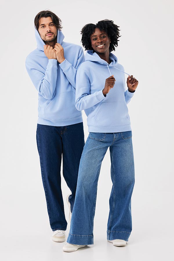 Sweat à capuche en coton recyclé Joshua, sky blue