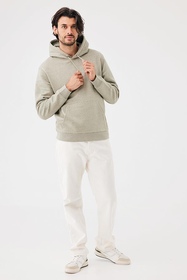Sweat à capuche en coton recyclé Joshua, light heather green