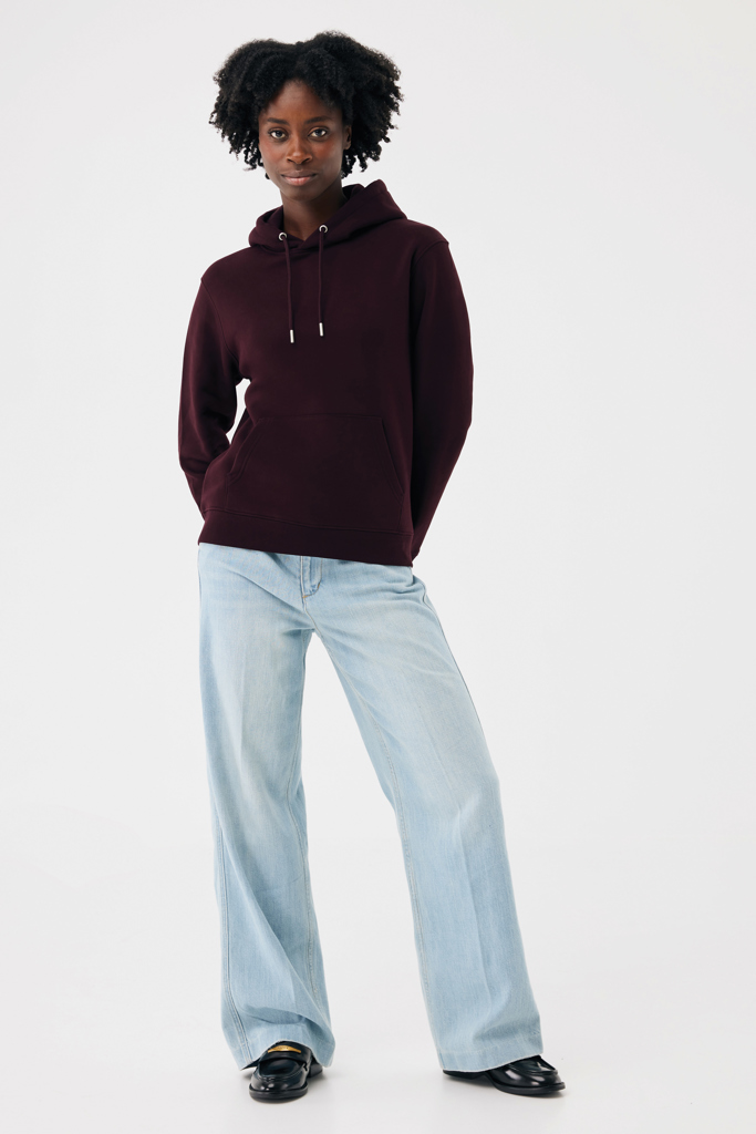 Sudadera con capucha de algodón reciclado Joshua, merlot