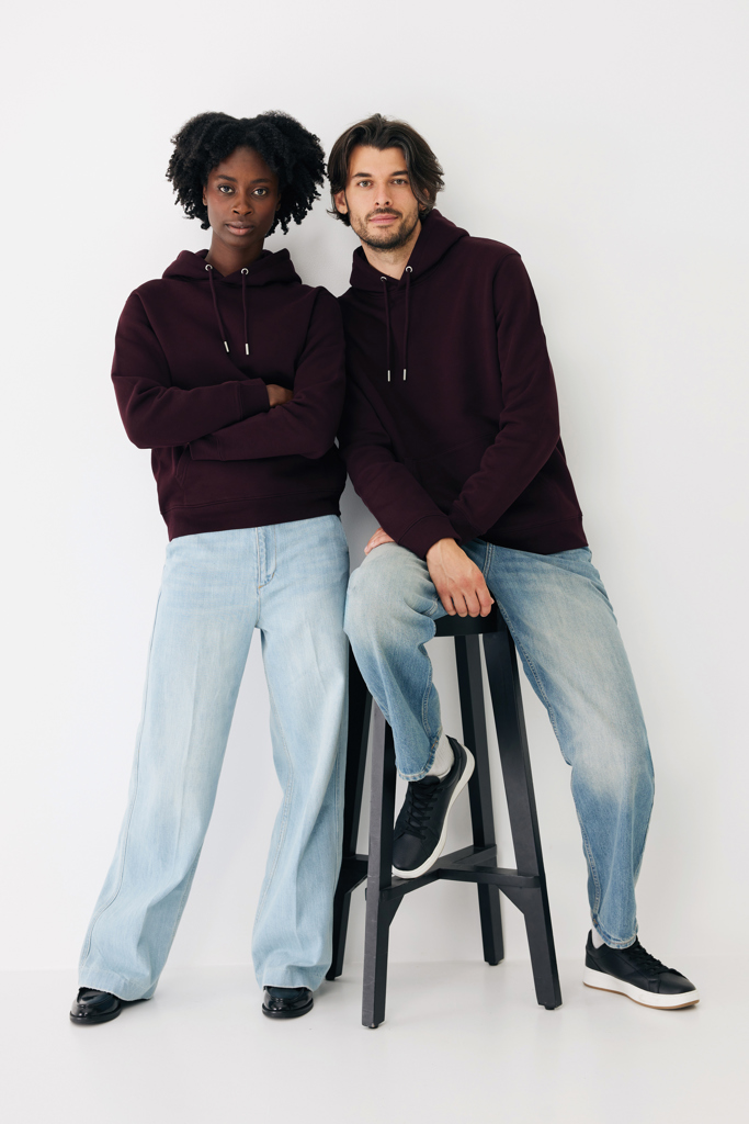 Sudadera con capucha de algodón reciclado Joshua, merlot