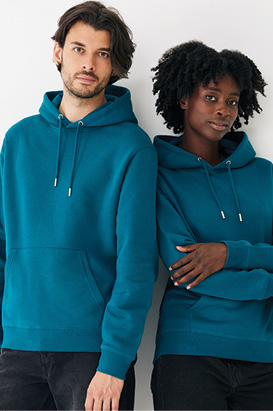 Sudadera con capucha de algodón reciclado Joshua, negro